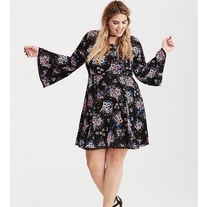 TORRID Floral Bell Sleeve Dress